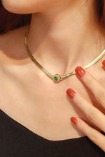 Load image into Gallery viewer, LUOWEND 18K Yellow Gold Real Natural Emerald and Diamond Gemstone Necklace for Women