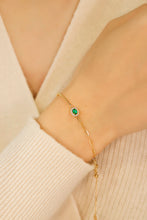 Load image into Gallery viewer, LUOWEND 18K Yellow Gold Real Natural Emerald Bracelet for Women