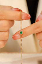 Load image into Gallery viewer, LUOWEND 18K Yellow Gold Real Natural Emerald Bracelet for Women