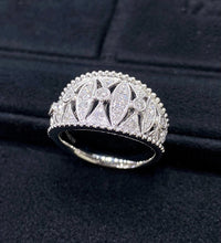 Load image into Gallery viewer, LUOWEND 18K White Gold Natural Diamond Ring for Women