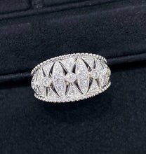 Load image into Gallery viewer, LUOWEND 18K White Gold Natural Diamond Ring for Women