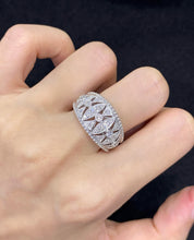 Load image into Gallery viewer, LUOWEND 18K White Gold Natural Diamond Ring for Women