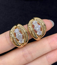 Load image into Gallery viewer, LUOWEND 18K Yellow Gold Natural Diamond Ring for Women