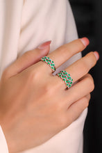 Load image into Gallery viewer, LUOWEND 18K White Gold Real Natural Emerald Ring for Women