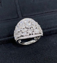 Load image into Gallery viewer, LUOWEND 18K White Gold Natural Diamond Ring for Women
