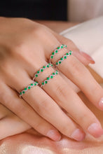 Load image into Gallery viewer, LUOWEND 18K White Gold Real Natural Emerald Ring for Women