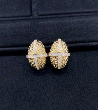 Load image into Gallery viewer, LUOWEND 18K Yellow Gold Nartural Diamond Earrings for Women
