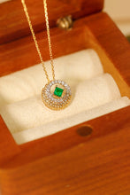 Load image into Gallery viewer, LUOWEND 18K White and Yellow Gold Real Natural Emerald Necklace for Women