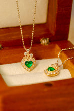 Load image into Gallery viewer, LUOWEND 18K Yellow Gold Real Natural Emerald Necklace for Women