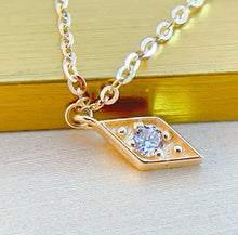 Load image into Gallery viewer, LUOWEND 18K Yellow or Rose Gold Natural Diamond Necklace for Women