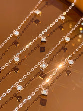 Load image into Gallery viewer, LUOWEND 18K Yellow or Rose Gold Natural Diamond Necklace for Women