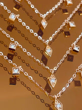 Load image into Gallery viewer, LUOWEND 18K Yellow or Rose Gold Natural Diamond Necklace for Women