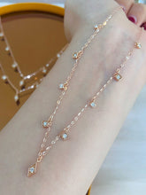Load image into Gallery viewer, LUOWEND 18K Yellow or Rose Gold Natural Diamond Necklace for Women