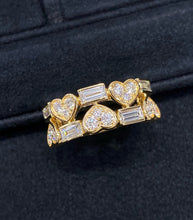 Load image into Gallery viewer, LUOWEND 18K Yellow Gold Natural Diamond Ring for Women