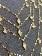Load image into Gallery viewer, LUOWEND 18K Yellow or Rose Gold Natural Diamond Necklace for Women