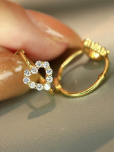Load image into Gallery viewer, LUOWEND 18K White/Yellow Gold Real Natural Diamond Earrings for Women