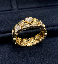 Load image into Gallery viewer, LUOWEND 18K Yellow Gold Natural Diamond Ring for Women