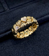 Load image into Gallery viewer, LUOWEND 18K Yellow Gold Natural Diamond Ring for Women