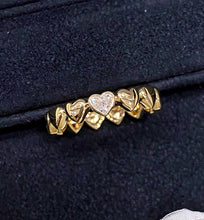 Load image into Gallery viewer, LUOWEND 18K Yellow Gold Natural Diamond Ring for Women