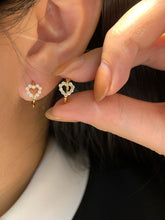 Load image into Gallery viewer, LUOWEND 18K White/Yellow Gold Real Natural Diamond Earrings for Women