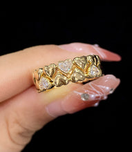 Load image into Gallery viewer, LUOWEND 18K Yellow Gold Natural Diamond Ring for Women