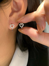 Load image into Gallery viewer, LUOWEND 18K White/Yellow Gold Real Natural Diamond Earrings for Women