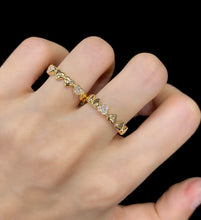 Load image into Gallery viewer, LUOWEND 18K Yellow Gold Natural Diamond Ring for Women