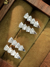 Load image into Gallery viewer, LUOWEND 18K White Gold Real Natural Diamond Earrings for Women