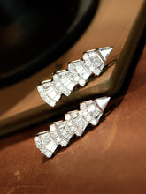 Load image into Gallery viewer, LUOWEND 18K White Gold Real Natural Diamond Earrings for Women