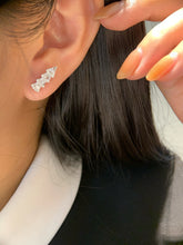 Load image into Gallery viewer, LUOWEND 18K White Gold Real Natural Diamond Earrings for Women
