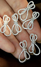 Load image into Gallery viewer, LUOWEND 18K White Gold Real Natural Diamond Earrings for Women