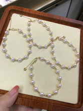Load image into Gallery viewer, LUOWEND 18K Yellow Gold Natural Pink Akoya Pearl Bracelet for Women