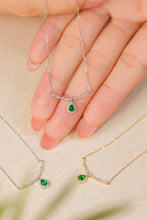 Load image into Gallery viewer, LUOWEND 18K White or Yellow Gold Real Natural Emerald Necklace for Women