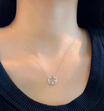 Load image into Gallery viewer, LUOWEND 18K White/Yellow/Rose Gold Natural Diamond Necklace for Women