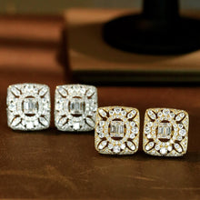Load image into Gallery viewer, LUOWEND 18K White/Yellow Gold Real Natural Diamond Earrings for Women