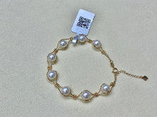 Load image into Gallery viewer, LUOWEND 18K Yellow Gold Natural Pink Akoya Pearl Bracelet for Women
