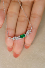 Load image into Gallery viewer, LUOWEND 18K White Gold Real Natural Emerald Necklace for Women