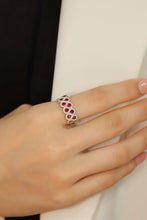 Load image into Gallery viewer, LUOWEND 18K White Gold Real Natural Ruby Ring for Women