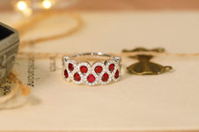 Load image into Gallery viewer, LUOWEND 18K White Gold Real Natural Ruby Ring for Women