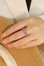 Load image into Gallery viewer, LUOWEND 18K White Gold Real Natural Ruby Ring for Women