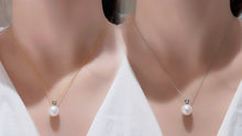 Load image into Gallery viewer, LUOWEND 18K White or Yellow Gold Real Natural Pearl Necklace for Women