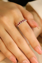 Load image into Gallery viewer, LUOWEND 18K White Gold Real Natural Ruby Ring for Women