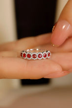 Load image into Gallery viewer, LUOWEND 18K White Gold Real Natural Ruby Ring for Women