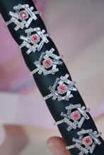 Load image into Gallery viewer, LUOWEND 18K White Gold Natural Pink Diamond Ring for Women