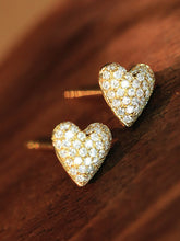 Load image into Gallery viewer, LUOWEND 18K White/Yellow Gold Real Natural Diamond Earrings for Women