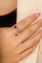 Load image into Gallery viewer, LUOWEND 18K White Gold Real Natural Ruby Ring for Women