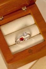 Load image into Gallery viewer, LUOWEND 18K White Gold Real Natural Ruby Ring for Women