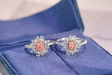 Load image into Gallery viewer, LUOWEND 18K White Gold Natural Pink Diamond Ring for Women