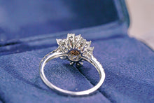 Load image into Gallery viewer, LUOWEND 18K White Gold Natural Pink Diamond Ring for Women