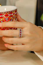 Load image into Gallery viewer, LUOWEND 18K White Gold Real Natural Ruby Ring for Women